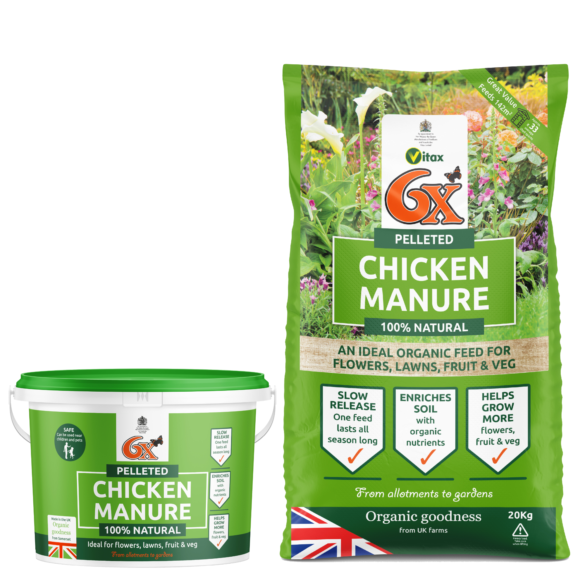 Vitax 6x Pelleted Poultry Manure 7 kg (tub)