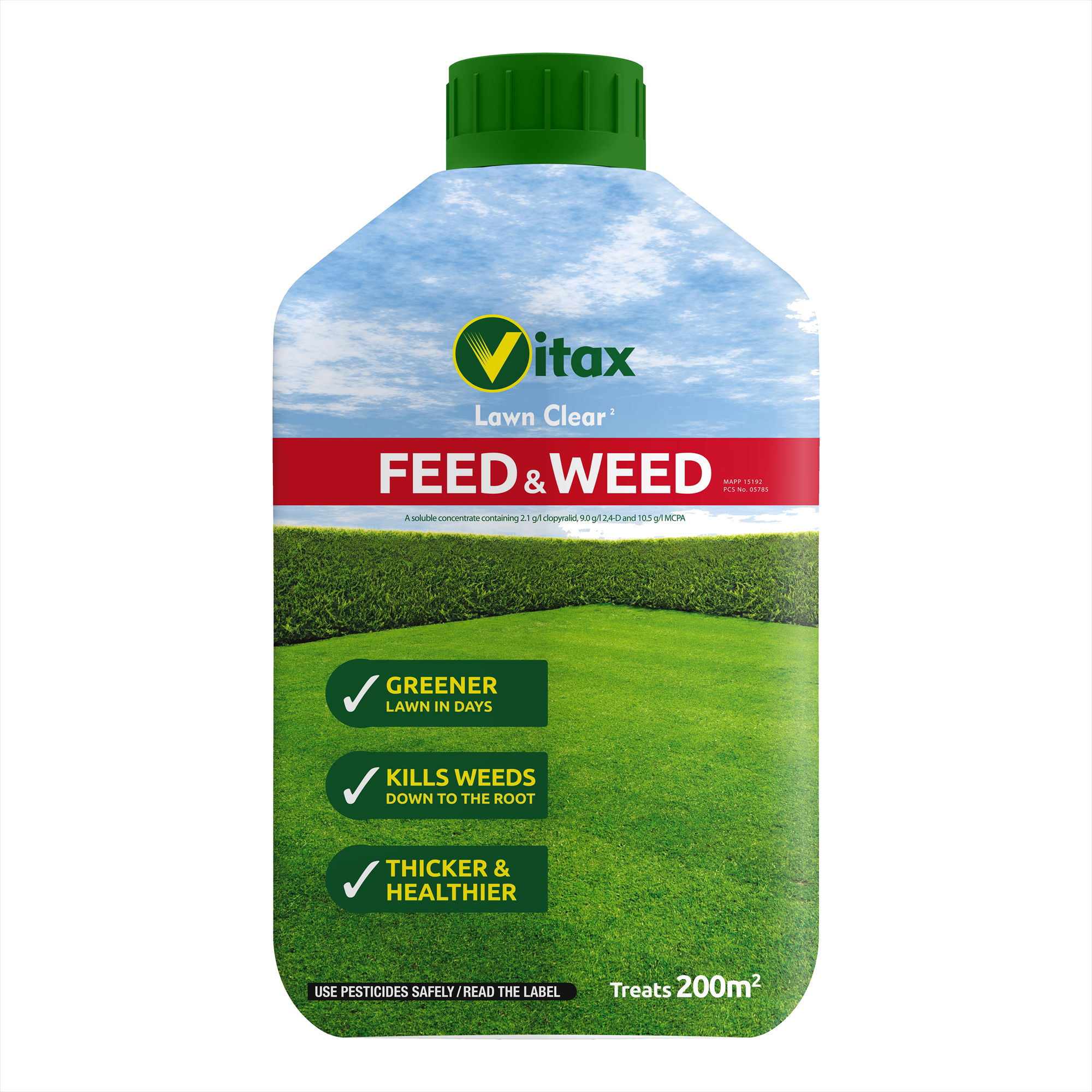 Vitax Lawn Clear - Feed & Weed (Covers 200 sq.m)